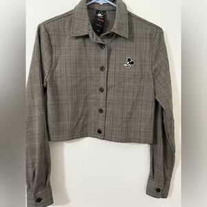 Forever 21 Brown Plaid Cropped Blazer